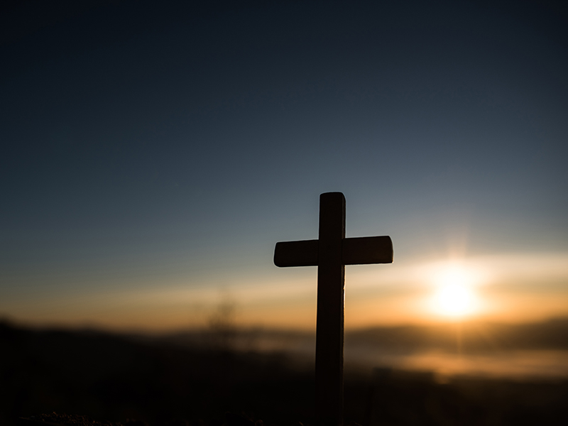 cross at sunrise